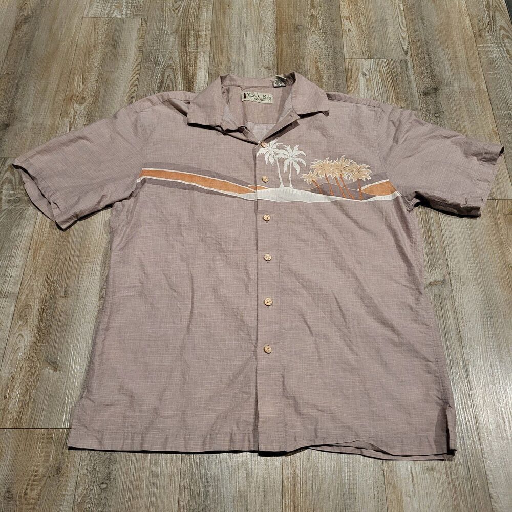 Batick Bay Surf Hawaiian Paradise Short Sleeved Button Up Shirt Men's Size Large